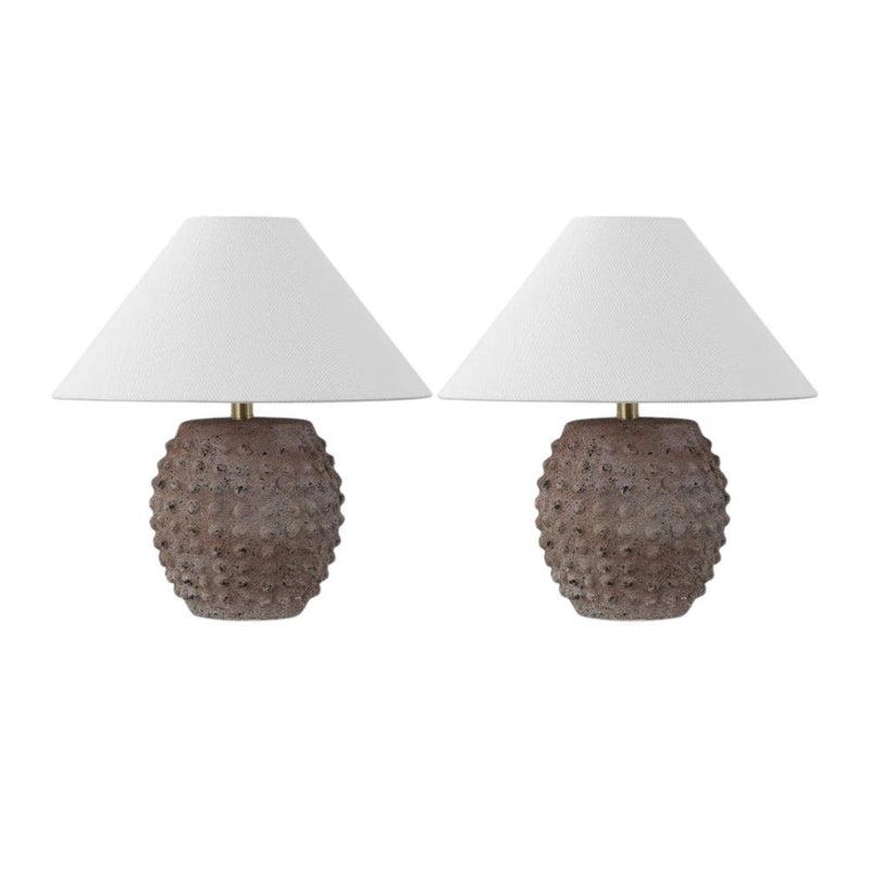 Novelty Table Lamps With Empire Shades (Set of 2) - Taupe
