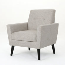 Load image into Gallery viewer, Contemporary Club Chair With Nailhead Trim Fabric And Birch Wood Legs

