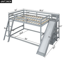 Load image into Gallery viewer, Bunk Bed With Ladder, Slide, And Shelves Pine Wood
