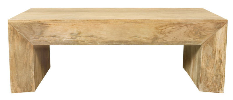 Solid Wood Distressed Sled Coffee Table - Natural