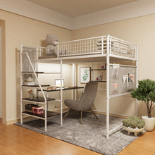 Load image into Gallery viewer, Metal Loft Bed With Built - In Charging Station And LED Light
