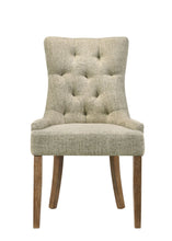 Load image into Gallery viewer, Tufted Upholstered Fabric Dining Side Chairs (Set of 2) - Beige / Oak
