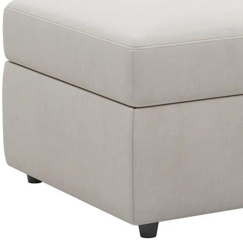 Velvet Storage Ottoman (714336) - Beige / Black