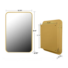 Load image into Gallery viewer, Recessed Metal Framed Medicine Cabinet With Mirror And Adjustable Shelves Wall Mirror With Storage For Bathroom
