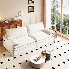 Load image into Gallery viewer, 4 Seat Convertible Sleeper Sofa Bed, Modern With Storage
