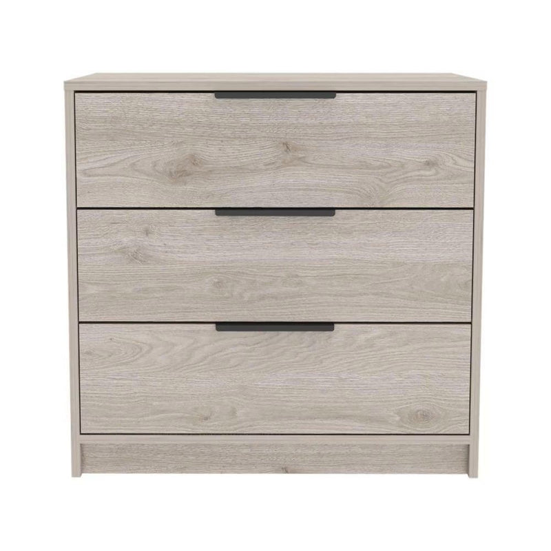 Wood Three Drawer Dresser - Light Gray