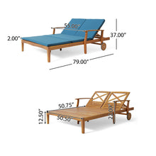 Load image into Gallery viewer, Etherealize - Outdoor Adjustable Double Chaise Lounge With Water Resistant Cushions
