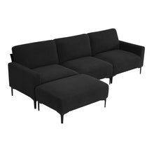 Load image into Gallery viewer, [VIDEO provided] [New] 103.5*59&quot; Modern L-shaped Sectional Sofa, 4-seat Velvet Fabric Couch Set with Convertible Ottoman,Freely Combinable Sofa for Living Room, Apartment, Office,Apartment,2 Colors
