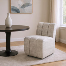 Load image into Gallery viewer, Upholstered Fabric Dining Side Chair With Wheels - Gray / Black
