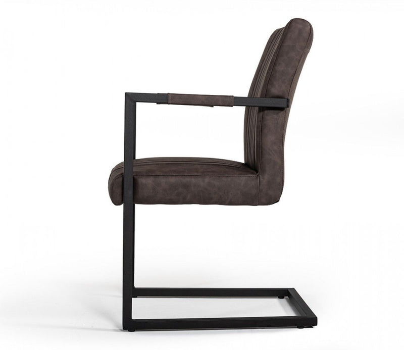 Faux Leather Dining Chairs (Set of 2) - Brown