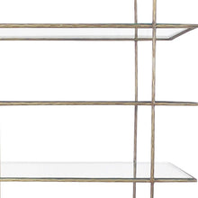 Load image into Gallery viewer, Five Tier Etagere Bookcase - Antiqued Gold / Clear
