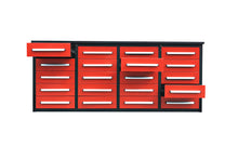 Load image into Gallery viewer, Garage Storage Cabinets With Workbench (With 20 Drawers) - Red

