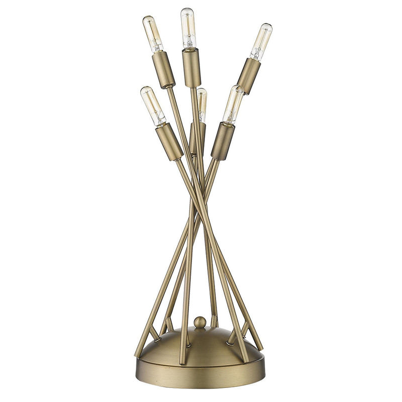 Metal Six Light Novelty Table Lamp - Brass