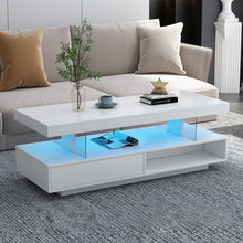 Load image into Gallery viewer, LED Coffee Table With 2 Drawers And Display Shelves
