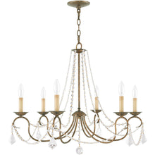 Load image into Gallery viewer, 24" Six Light Dimmable Chandelier With Shades - Bronze
