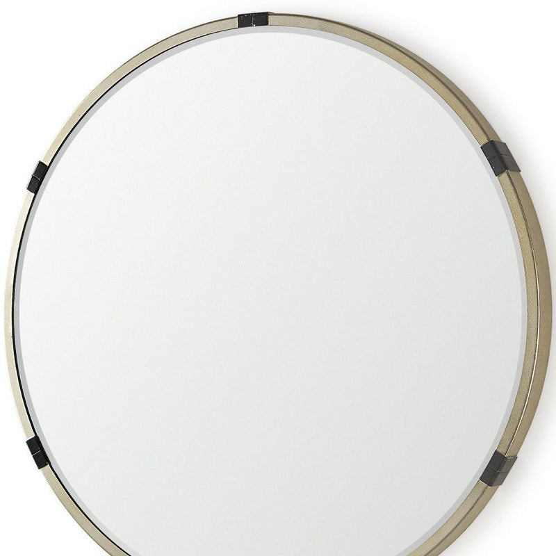 29" Metal Round Framed Accent Mirror - Gold / Black