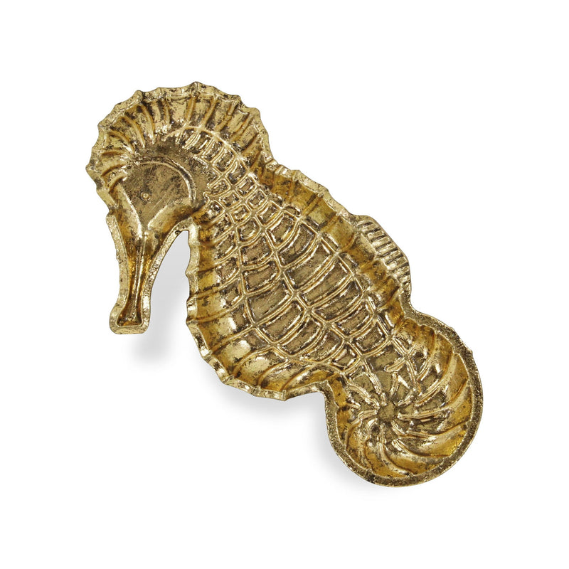 10" Sea Horse Cast Iron Vanity Tray - Gold