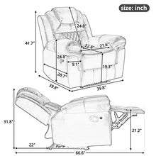 Load image into Gallery viewer, 3 Pieces Recliner Sofa Sets Home Theater Seating Manual Recliner Chair &amp; Center Console And LED Light Strip For Living Room - Brown
