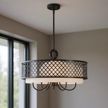 Load image into Gallery viewer, 18" Six Light Dimmable Chandelier With Shades - Bronze
