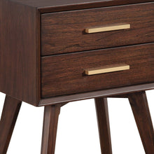 Load image into Gallery viewer, 2 Drawer Nightstand - Walnut And Gold

