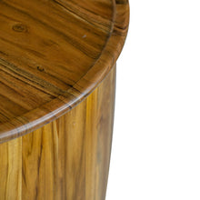Load image into Gallery viewer, Drum Side Table With Tray Style Top - Brown
