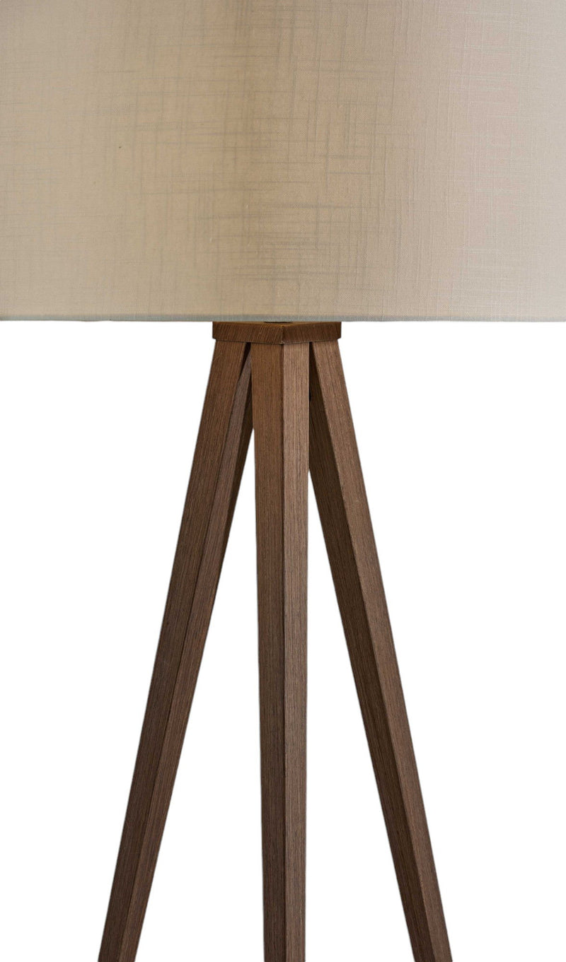 60" Tripod Floor Lamp With Drum Shade - Brown / White