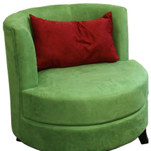 Load image into Gallery viewer, Microfiber Retro Round Accent Chair With Contrast Pillow - Green
