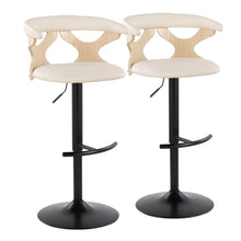 Load image into Gallery viewer, Gardenia - Contemporary Adjustable Barstool With Swivel With Rounded T Footrest (Set of 2)
