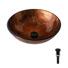 Load image into Gallery viewer, Vessel Bathroom Sink With Pop Up Drain, Round Bowl For Vanity Smooth - Brown
