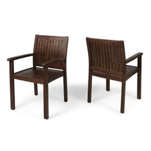 Load image into Gallery viewer, Wilson - Rustic Dining Chair Acacia Wood With Slat Panel Design (Set of 2) - Dark Brown
