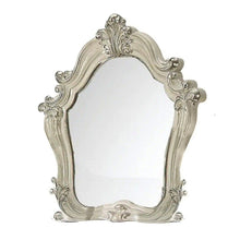 Load image into Gallery viewer, 47"bAbstract Framed Antiqued Glass Mounted Dresser Mirror - White / Silver
