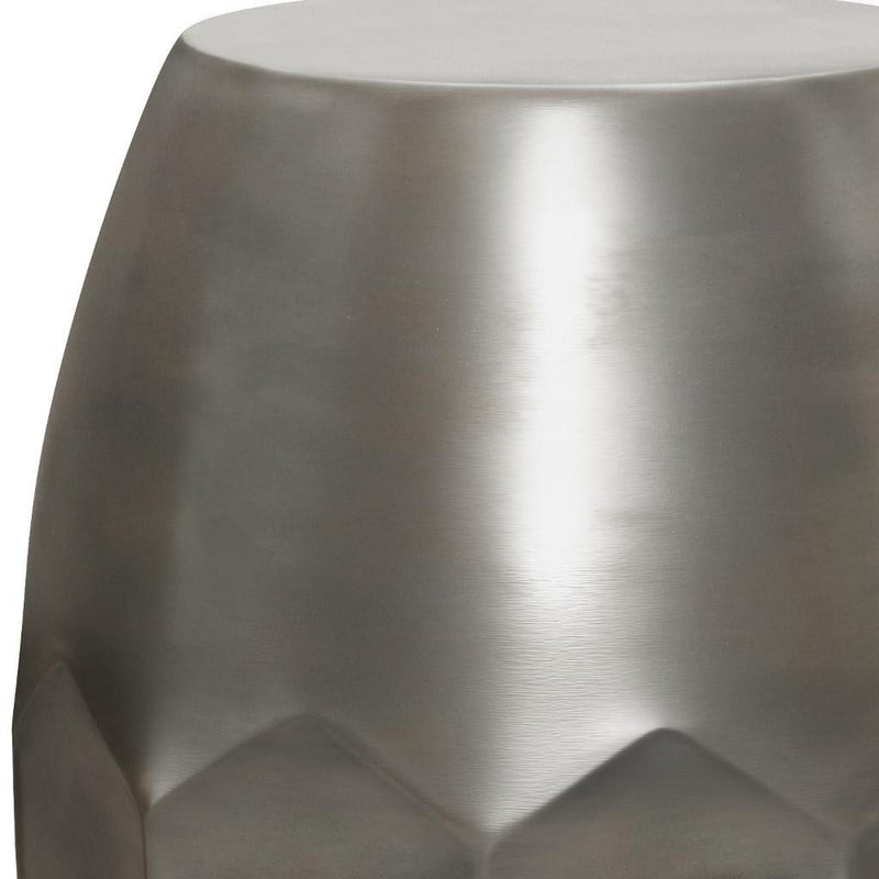 20" Metal Round End Table - Silver