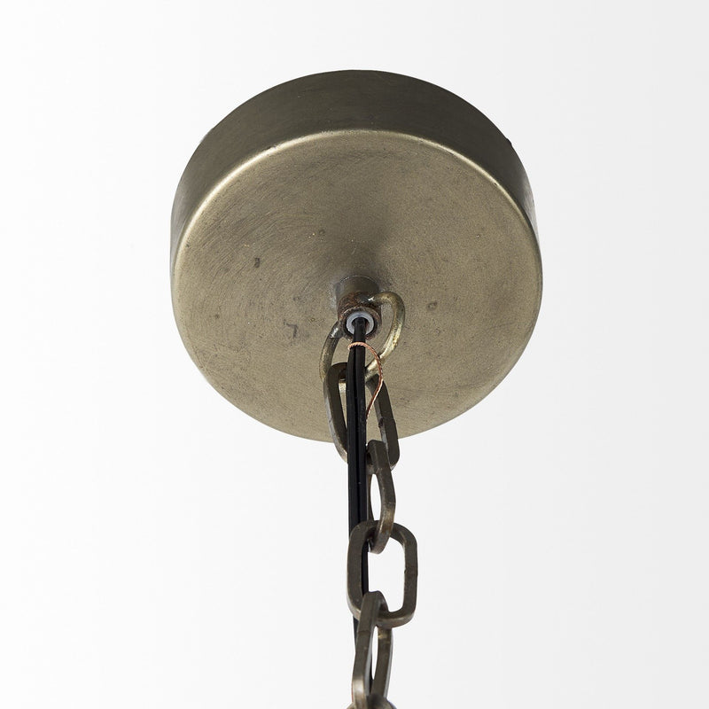 Metal Dome Hanging Light - Distressed Bronze