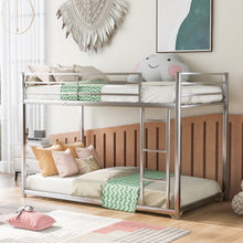 Load image into Gallery viewer, Twin over Twin Metal Bunk Bed, Low Bunk Bed with Ladder,Silver(OLD SKU:WF282465AAN)
