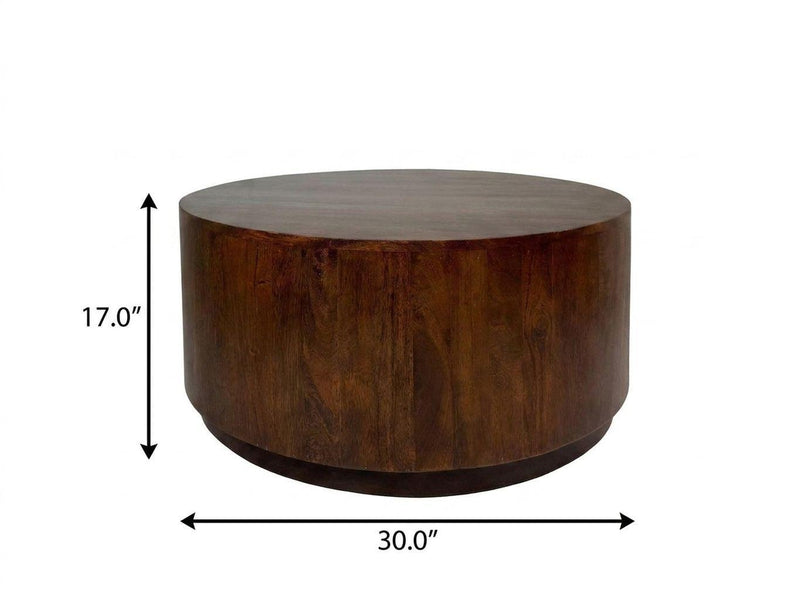 Round Drum Coffee Table (745555) - Chestnut