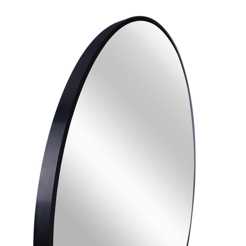 Aluminum Round Framed Bathroom Vanity Mirror (756051) - Black