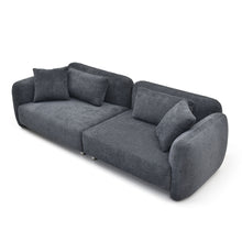 Load image into Gallery viewer, 110.23 Inches Teddy Velvet Sofa, Mid Century Sofa 3 Seater Couch with 4 Pillows for Bedroom, Living Room, Lounges, Office, Apartment BLACK
