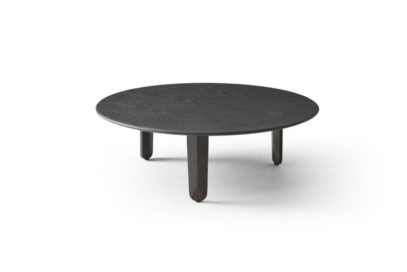 Solid Wood Round Coffee Table - Black