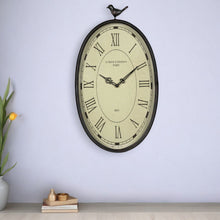 Load image into Gallery viewer, Oval Bird Analog Wall Clock - Gunmetal
