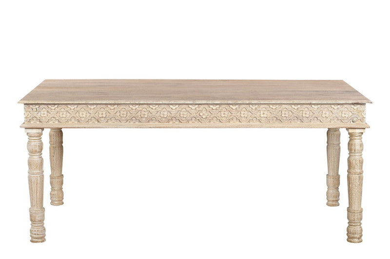 Solid Wood Dining Table (521837) - White