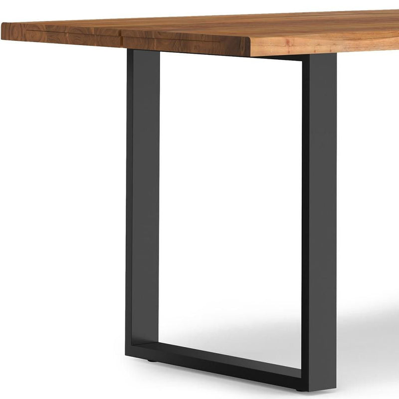 Wood Iron Frame Base Dining Table - Natural / Black
