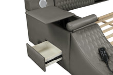Load image into Gallery viewer, Zoya Smart Multifunctional Queen Size Bed Made with Wood in Gray
