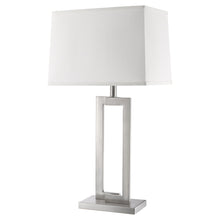 Load image into Gallery viewer, Metal Table Lamp With White Rectangular Shade - Silver
