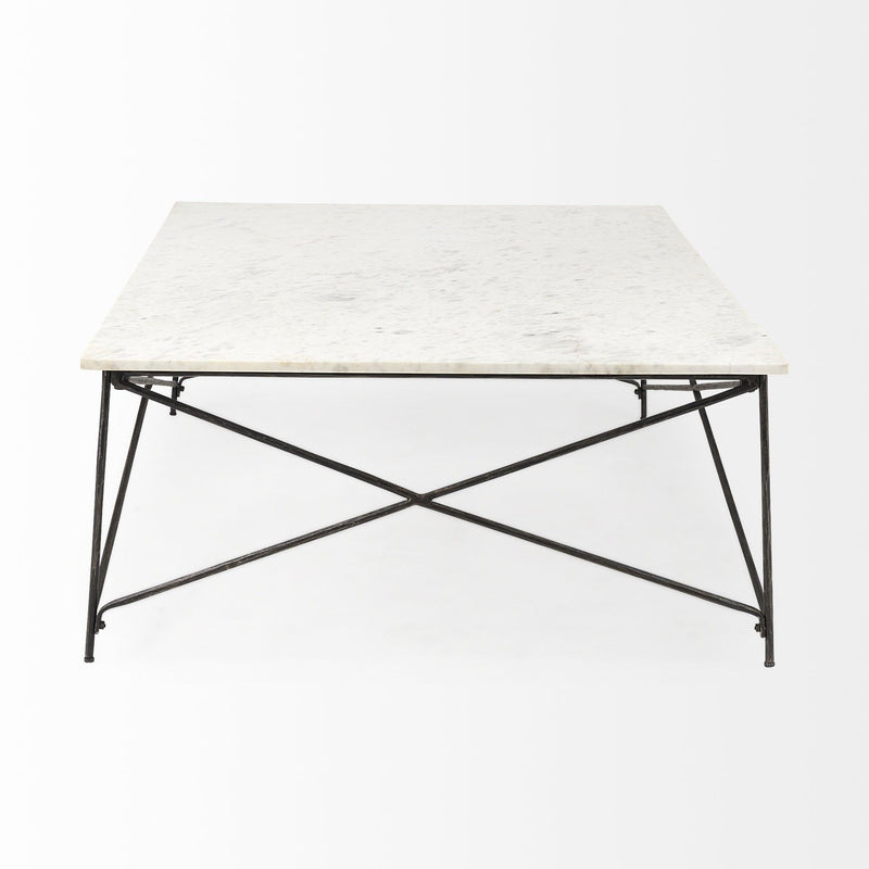 35" Metal Coffee Table - White