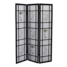 Load image into Gallery viewer, Folding Three Panel Screen Room Divider (469133) - Black / White
