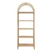 Load image into Gallery viewer, Five Tier Arched Top Bookcase - Natural
