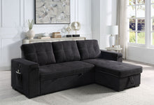 Load image into Gallery viewer, Toby - Woven Fabric Reversible Sleeper Sectional Sofa With Storage Chaise Cup Holder Charging Ports And Pockets
