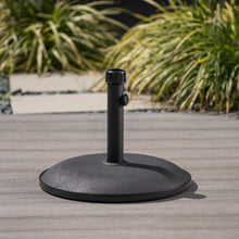 Load image into Gallery viewer, Stylish Concrete Umbrella Base With Iron Support Pole - Black

