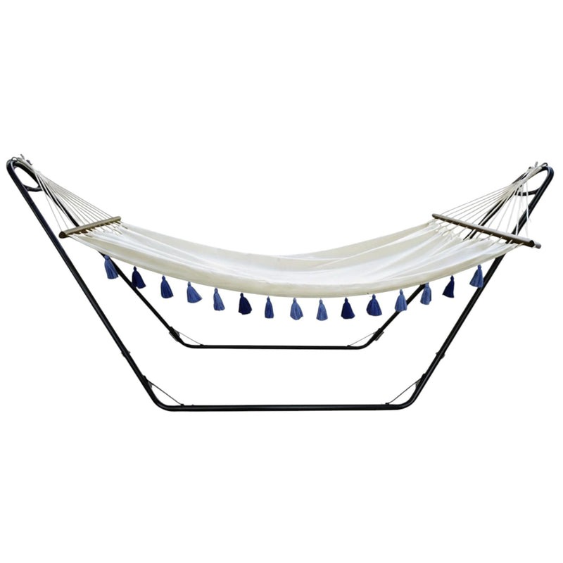 Single Spreader Bar Hammock With Tassels - Ivory