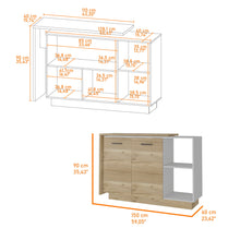 Load image into Gallery viewer, Stainless Steel Wood Counter Utility Cabinet Utility Sink - Natural / White
